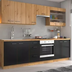 Meble Kuchenne>Lempert Szafka pod zlewozmywak 80 artisan czarny MILANO