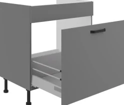 Meble Kuchenne>Lempert Szafka pod zlewozmywak 80 cm z szufladą na kosze NEPO antracyt