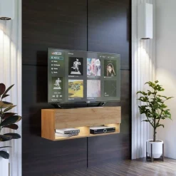 Zestawy Mebli Do Salonu|Szafki Rtv></noscript>BROMARKT Szafka RTV 105 cm dąb złoty QUAD dąb craft złoty