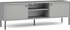 Zestawy Mebli Do Salonu|Szafki Rtv>MEBLOSIEK Szafka RTV 156 cm do salonu IRYS z szafkami i wnękami szara