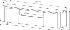 Szafki Rtv></noscript>LASKI Szafka RTV 200 cm do salonu dąb cremona TORDIO