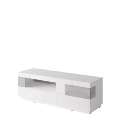 Szafki Rtv>Helvetia Szafka rtv 160 cm KOBE biały połysk i beton