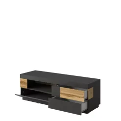 Szafki Rtv>Helvetia Szafka rtv 160 cm KOBE biały połysk i beton