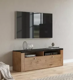 Zestawy Mebli Do Salonu|Szafki Rtv></noscript>Helvetia Szafka rtv 140 cm LARONA dąb lefkas