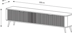 Zestawy Mebli Do Salonu|Szafki Rtv></noscript>LASKI Szafka RTV 200 cm LEONTE kaszmir