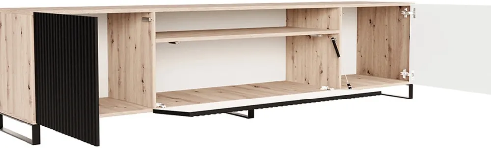 Szafki Rtv>Arton Szafka RTV 200 cm na nóżkach nowoczesna TAVIO dąb artisan + czarny