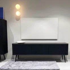 Szafki Rtv></noscript>PIASKI Szafka RTV 168 cm pod telewizor do salonu ZENIT frezowana czarny