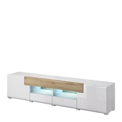 Szafki Rtv>Helvetia Szafka rtv 208 cm TENDER biały połysk