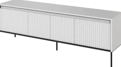 Szafki Rtv>lenart. Szafka RTV do salonu na wysokich nóżkach z frezowanymi frontami TREND