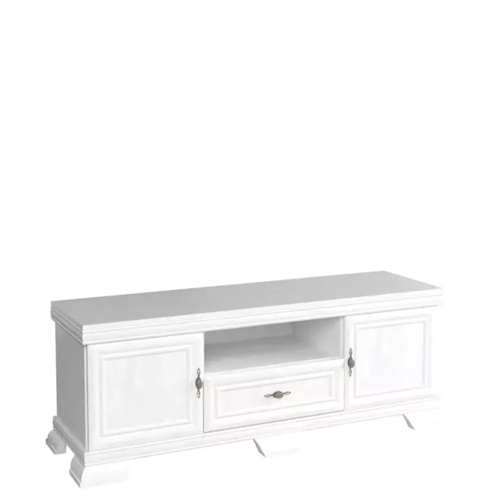 Szafki Rtv>GAŁA MEBLE Szafka RTV biała 158 cm KOLONIA sosna andersen