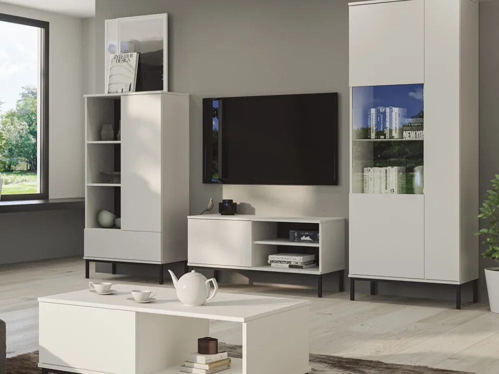 Szafki Rtv>GiB Meble Szafka RTV Biała QUARTE