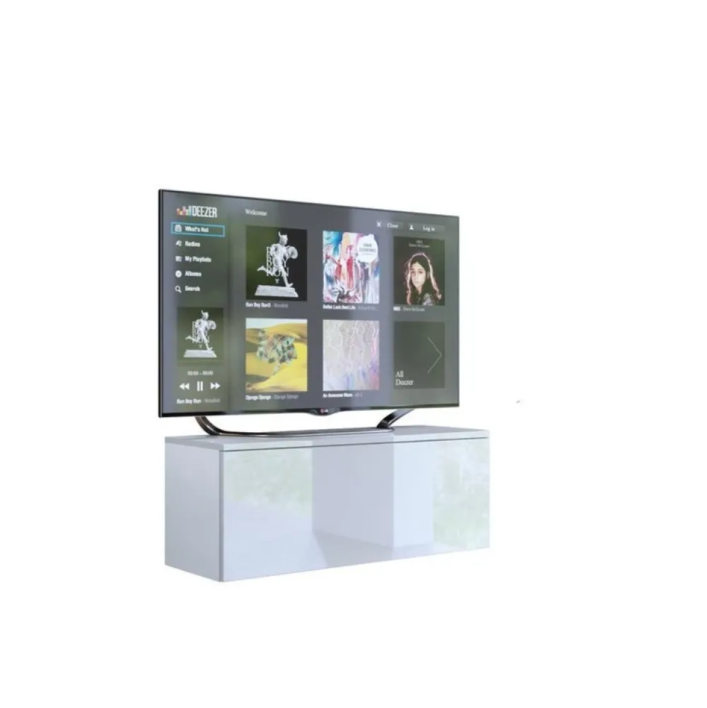 Zestawy Mebli Do Salonu|Szafki Rtv>BROMARKT Szafka RTV połysk 105 cm PREMIUM biały