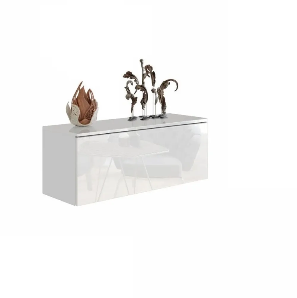 Zestawy Mebli Do Salonu|Szafki Rtv>BROMARKT Szafka RTV połysk 105 cm PREMIUM biały