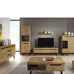 Szafki Rtv></noscript>PIASKI Szafka RTV 160 cm RENI dąb artisan