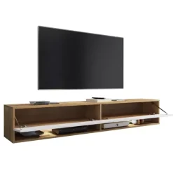 Szafki Rtv>BRATEX Szafka rtv dąb wotan biały połysk AROMA