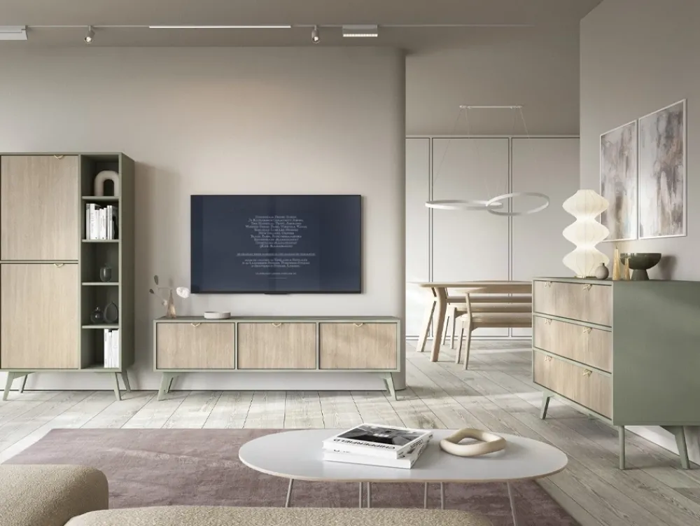 Szafki Rtv>PIASKI Szafka RTV do salonu 158 cm FLOW styl boho