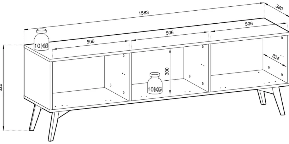 Szafki Rtv>PIASKI Szafka RTV do salonu 158 cm FLOW styl boho