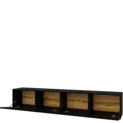 Zestawy Mebli Do Salonu|Szafki Rtv>Helvetia Szafka RTV do salonu 180 cm czarna AVENTELI