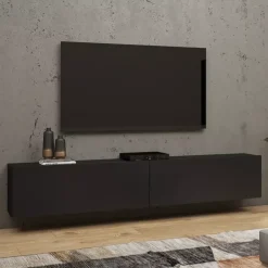 Zestawy Mebli Do Salonu|Szafki Rtv></noscript>Helvetia Szafka RTV do salonu 180 cm czarna AVENTELI