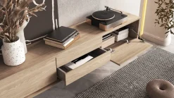 Szafki Rtv></noscript>Helvetia Szafka RTV do salonu nowoczesna wisząca 180 cm FRIDA dąb olejowany