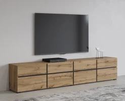 Szafki Rtv></noscript>Helvetia Szafka RTV do salonu pod telewizor 225 cm z szufladami CROSS