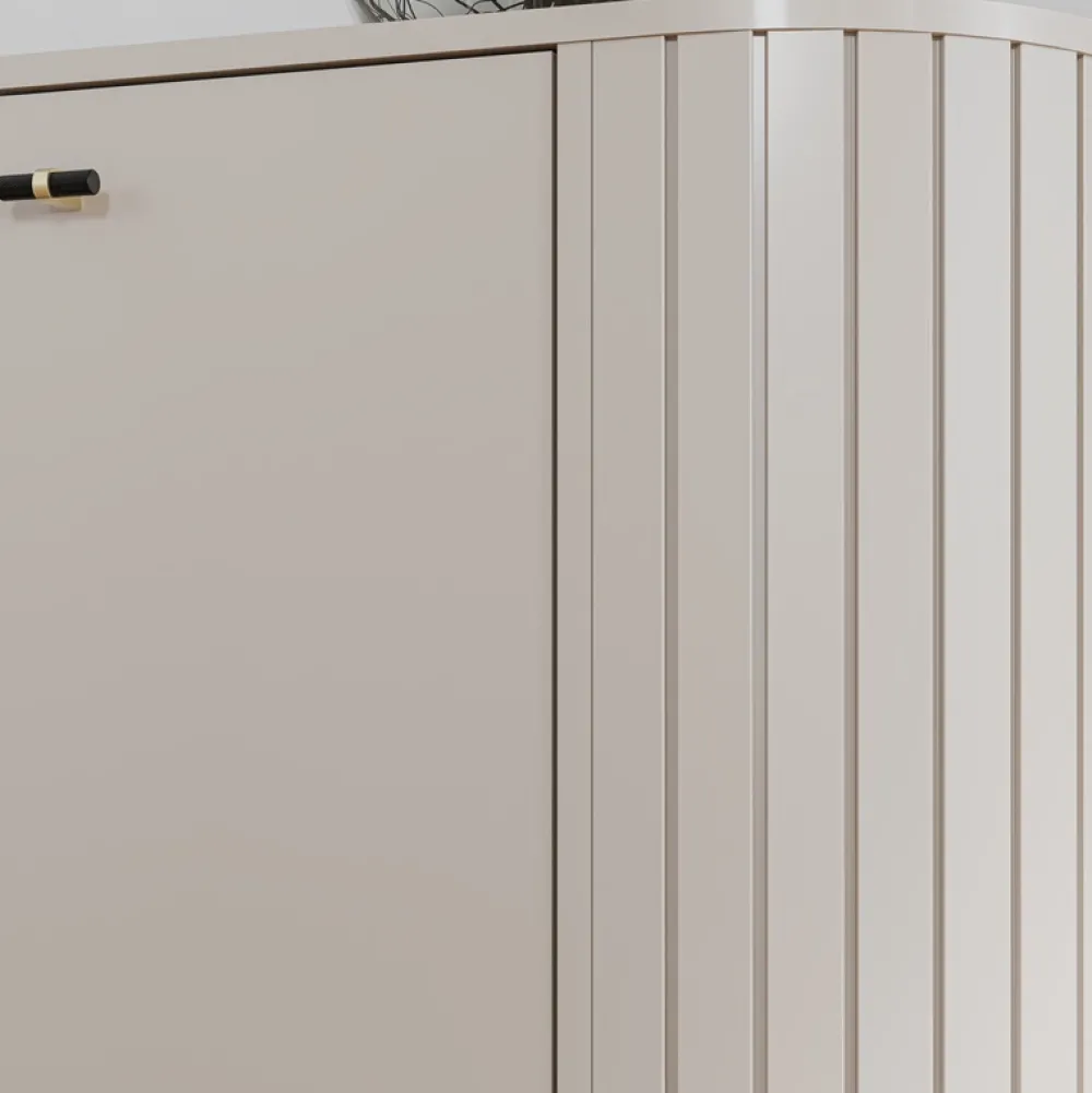 Szafki Rtv|Zestawy Mebli Do Salonu>DOLMAR Szafka RTV do salonu z zaokrąglonymi boczkami 180 cm ZELDA cashmere kaszmir