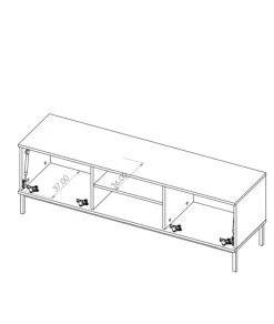 Zestawy Mebli Do Salonu|Szafki Rtv></noscript>GiB Meble Szafka RTV loft QUARTE Czarna czarny