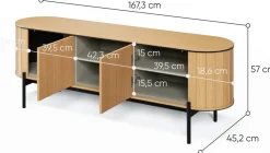 Szafki Rtv></noscript>lenart. Szafka RTV na nóżkach 168 cm w stylu boho ROTTO dąb vincenza