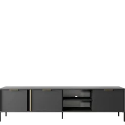 Zestawy Mebli Do Salonu|Szafki Rtv>LASKI Szafka RTV nowoczesna 203 cm LECCE antracyt