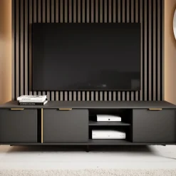 Zestawy Mebli Do Salonu|Szafki Rtv></noscript>LASKI Szafka RTV nowoczesna 203 cm LECCE antracyt