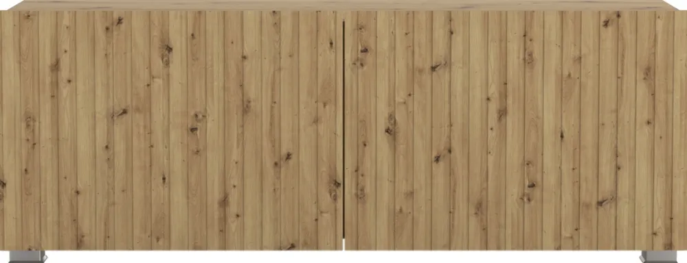 Szafki Rtv>GiB Meble Szafka RTV nowoczesna 100 cm z ryflowanymi frontami KORDIS dąb artisan