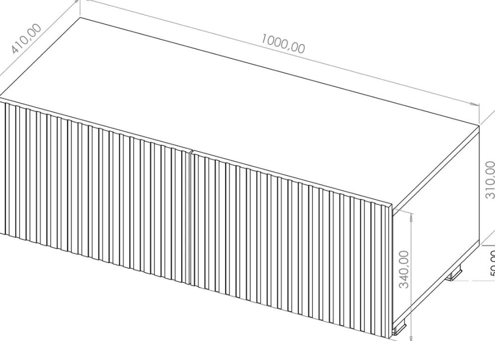 Szafki Rtv>GiB Meble Szafka RTV nowoczesna 100 cm z ryflowanymi frontami KORDIS dąb artisan