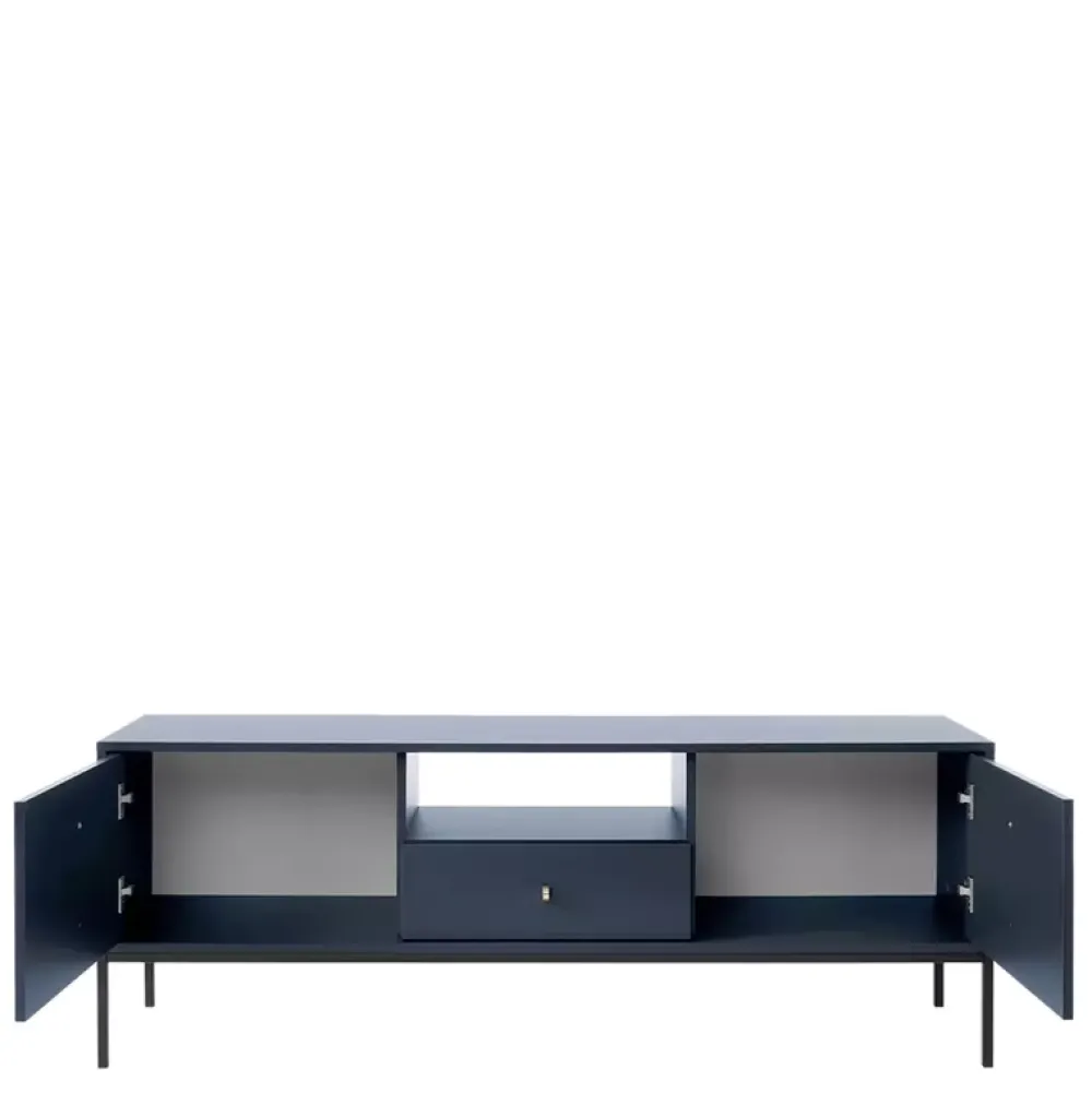 Szafki Rtv>PIASKI Szafka RTV nowoczesna na nóżkach MONTI granat złoty granatowy