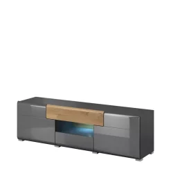 Szafki Rtv>Helvetia Szafka rtv nowoczesna TENDER antracyt połysk