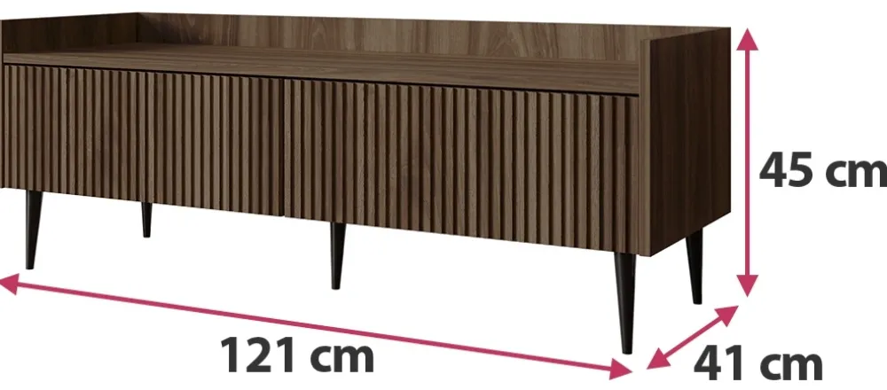 Szafki Rtv|Zestawy Mebli Do Salonu>JUREK Szafka RTV nowoczesna w kolorze 121 cm ASPERO orzech