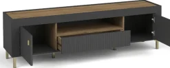 Zestawy Mebli Do Sypialni|Szafki Rtv>DOLMAR Szafka RTV pod telewizor z drzwiami i szufladą 177 cm MISTY czarny