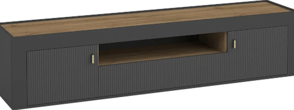 Zestawy Mebli Do Sypialni|Szafki Rtv>DOLMAR Szafka RTV pod telewizor z drzwiami i szufladą 177 cm MISTY czarny