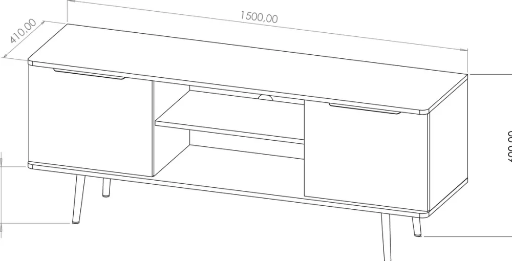 Szafki Rtv>GiB Meble Szafka RTV pod telewizor 150 cm PULSE cichy domyk
