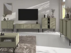 Szafki Rtv></noscript>Lempert Szafka RTV pod telewizor z drzwiami i szufladami 180 cm TOKEN eukaliptus