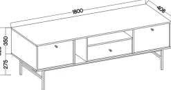 Szafki Rtv></noscript>Lempert Szafka RTV pod telewizor z drzwiami i szufladami 180 cm TOKEN eukaliptus