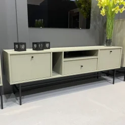 Szafki Rtv></noscript>Lempert Szafka RTV pod telewizor z drzwiami i szufladami 180 cm TOKEN eukaliptus