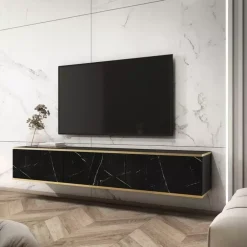 Zestawy Mebli Do Salonu|Szafki Rtv>PIASKI Szafka RTV w strukturze marmuru 175 cm ORVIETO