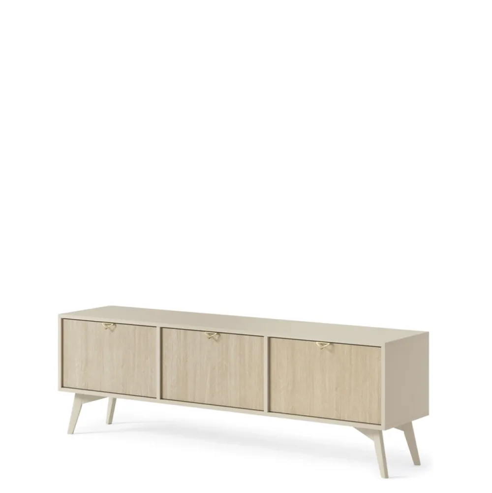 Szafki Rtv>PIASKI Szafka RTV w stylu boho 158 cm FLOW beż