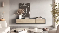 Szafki Rtv></noscript>Helvetia Szafka RTV wisząca do salonu nowoczesna FRIDA antracyt