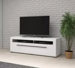 Szafki Rtv></noscript>Helvetia Szafka rtv z szufladą połysk TELOS biały