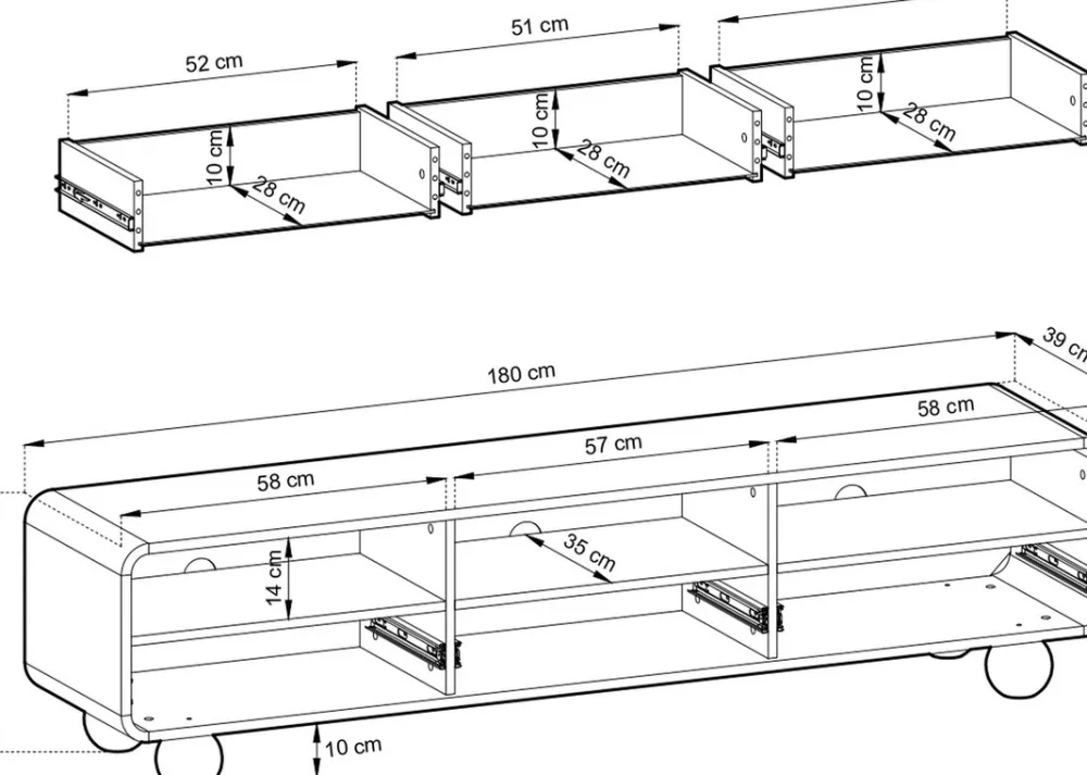 Zestawy Mebli Do Salonu|Szafki Rtv>PIASKI Szafka RTV z szufladami do salonu 180 cm kaszmir AVELON