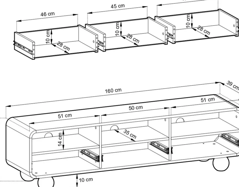 Zestawy Mebli Do Salonu|Szafki Rtv>PIASKI Szafka RTV z szufladami do salonu 160 cm kaszmir AVELON