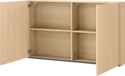 Meble Młodzieżowe|Zestawy Mebli Do Salonu>lenart. Szafka wisząca 141 cm dwudrzwiowa z półkami WOOW dąb vincenza
