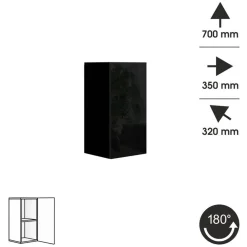 Meble Młodzieżowe|Zestawy Mebli Do Salonu>BROMARKT Szafka wisząca czarna PREMIUM czarny