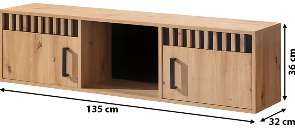 Zestawy Mebli Młodzieżowych|Półki>DOMEL Szafka wisząca loft LAMELIX dąb artisan